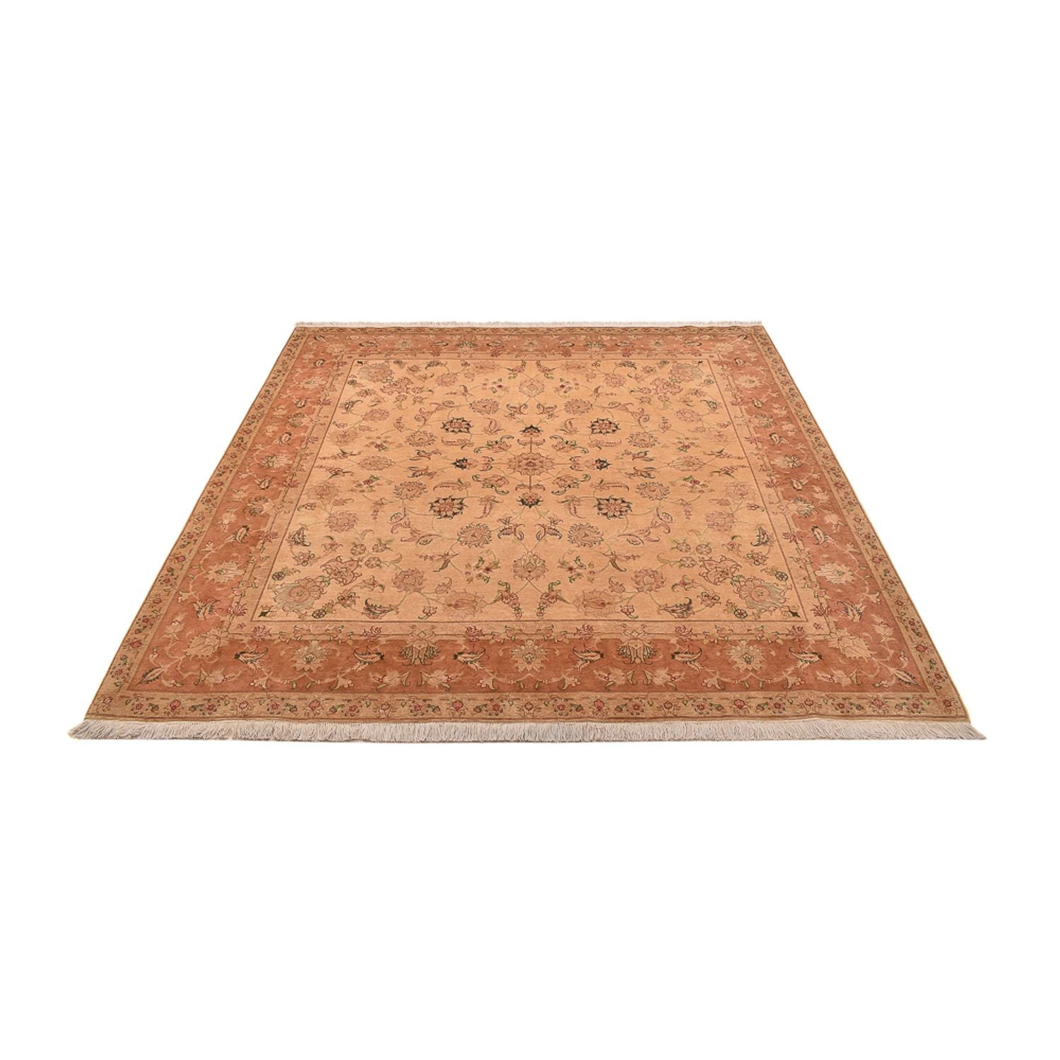 Alfombra Persa - Tabriz - Real cuadrado  - 207 x 202 cm - beige claro