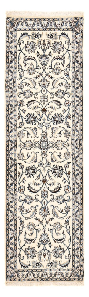 Alfombra de pasillo Alfombra Persa - Nain - Real - 195 x 59 cm - crema