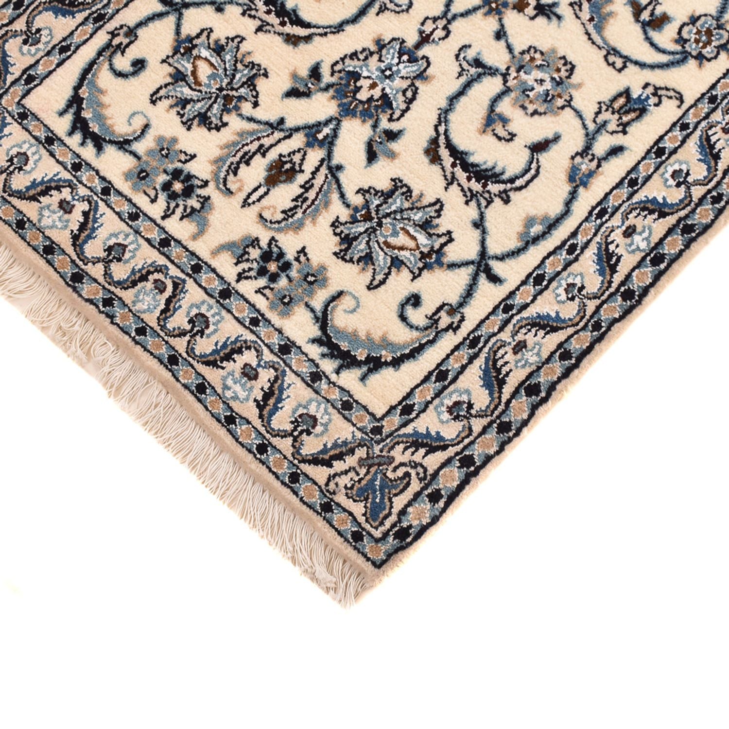 Alfombra de pasillo Alfombra Persa - Nain - Real - 195 x 59 cm - crema
