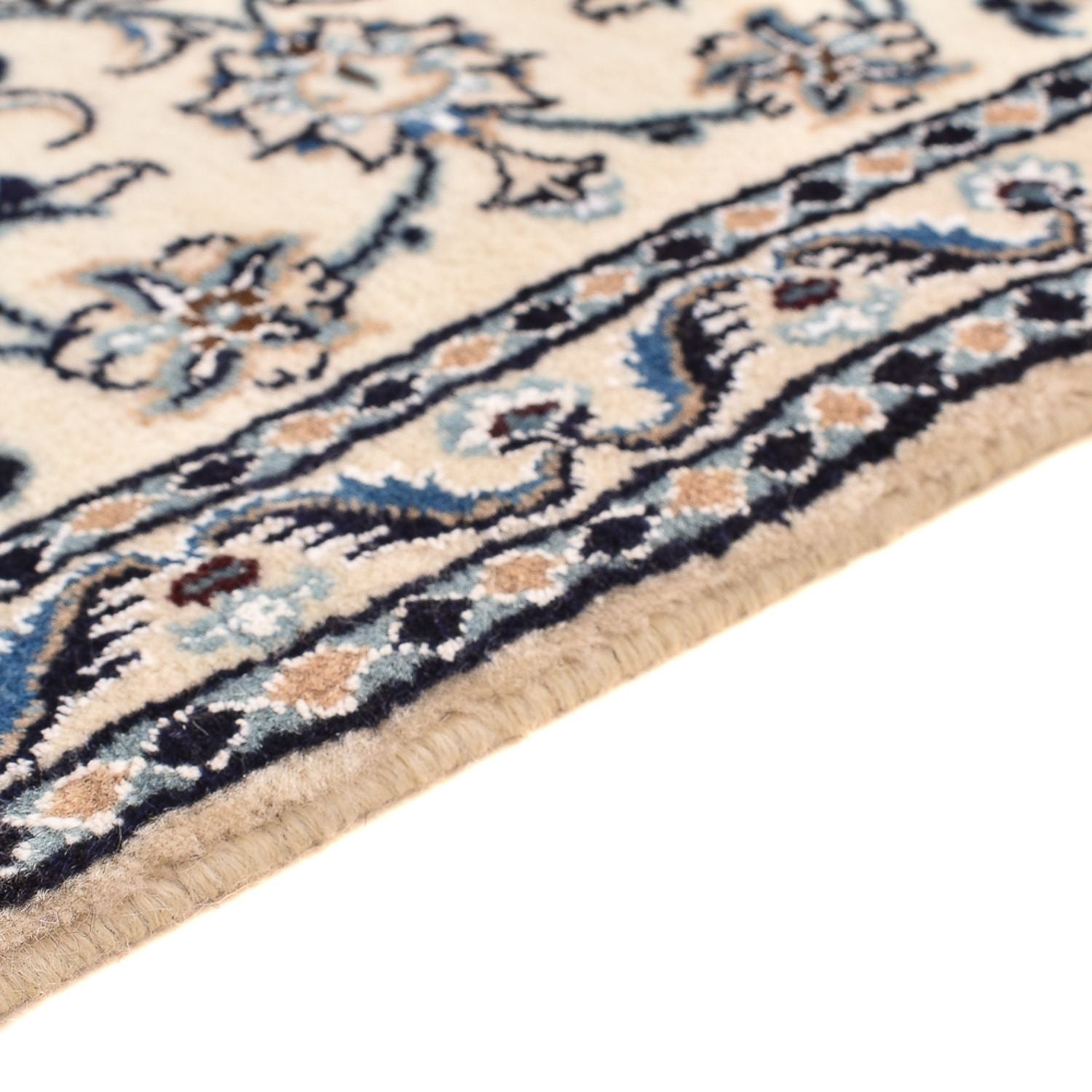 Alfombra de pasillo Alfombra Persa - Nain - Real - 195 x 59 cm - crema