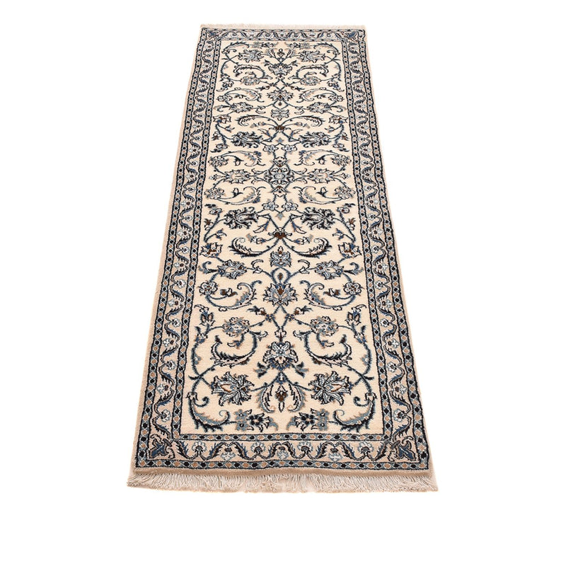 Alfombra de pasillo Alfombra Persa - Nain - Real - 195 x 59 cm - crema