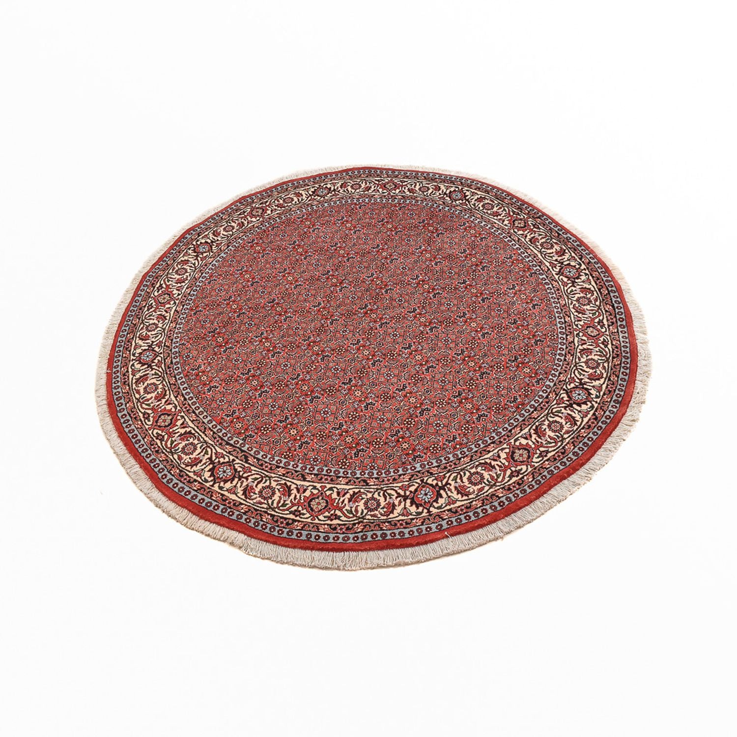 Alfombra persa - Bidjar redondo  - 155 x 155 cm - rojo claro