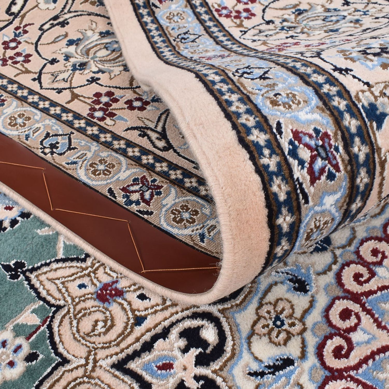 Alfombra Persa - Nain - Real - 353 x 242 cm - verde claro