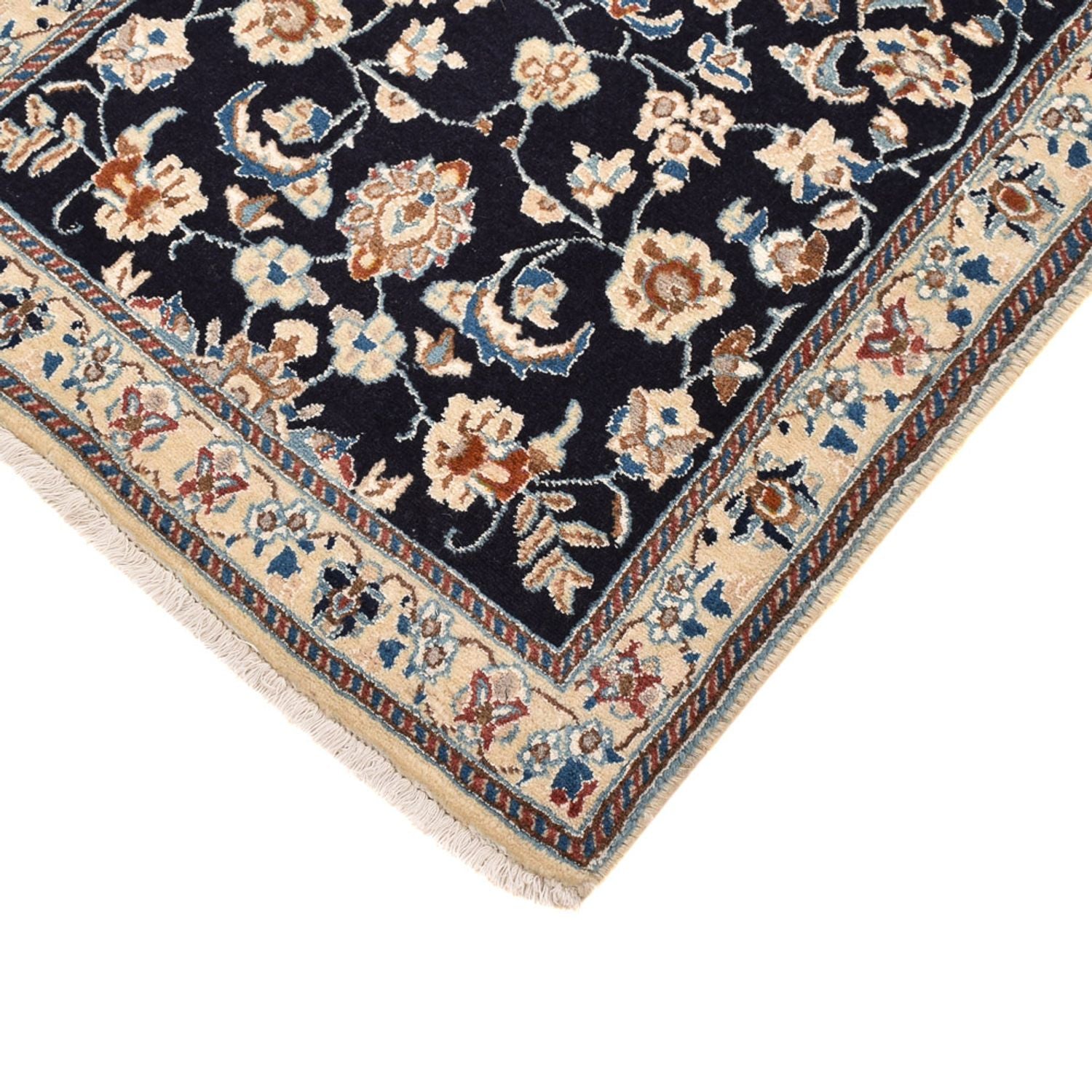 Alfombra de pasillo Alfombra Persa - Nain - Real - 180 x 68 cm - azul oscuro