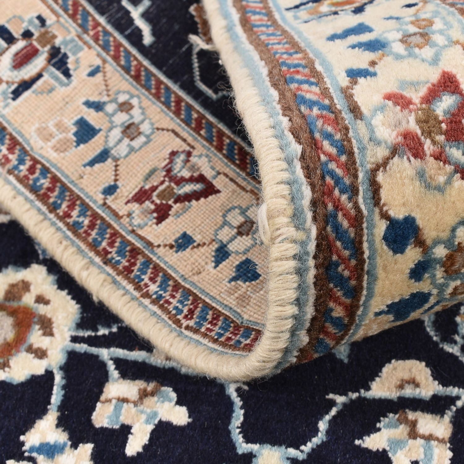 Alfombra de pasillo Alfombra Persa - Nain - Real - 180 x 68 cm - azul oscuro
