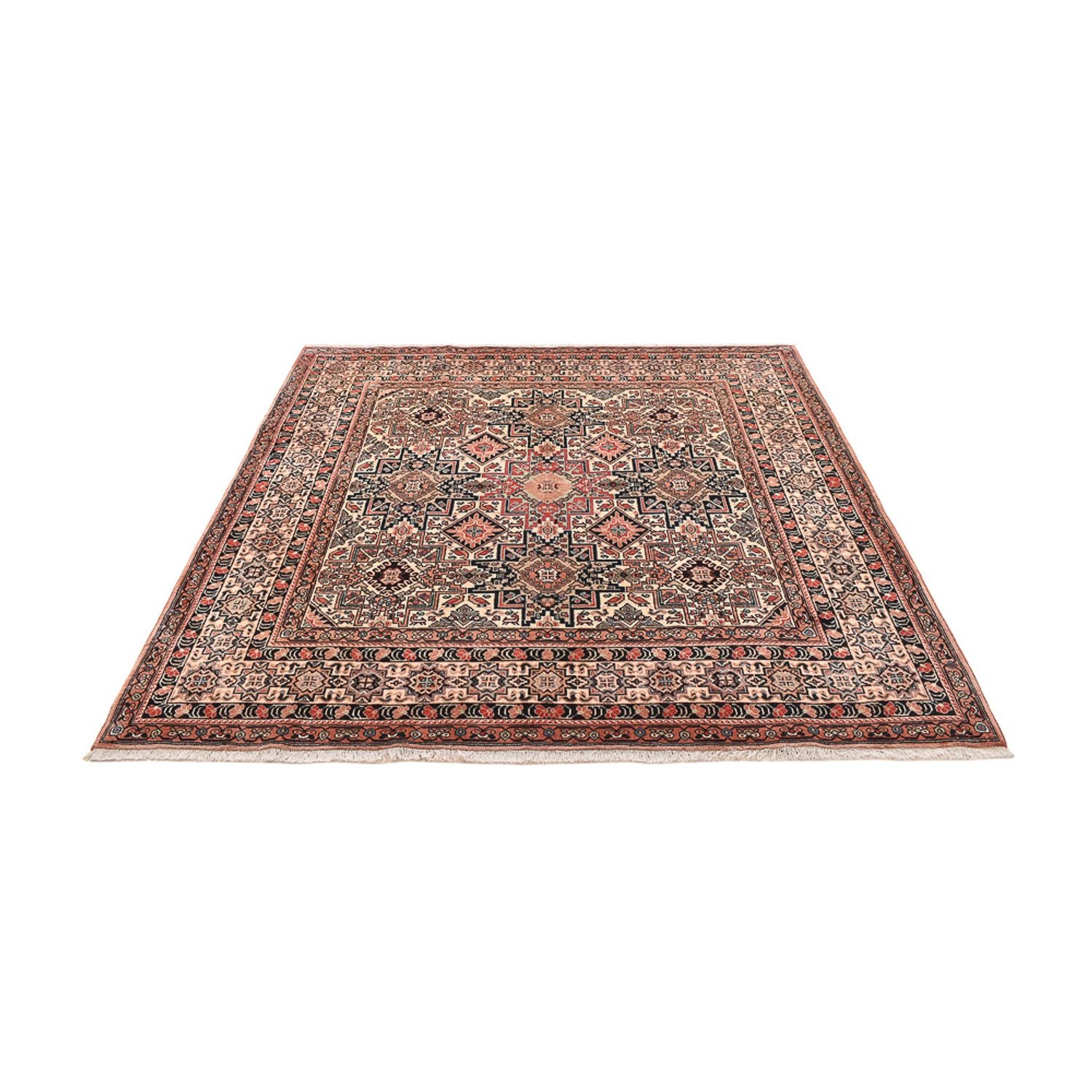 Alfombra Gabbeh - Persa Kashkuli cuadrado  - 195 x 195 cm - beige oscuro