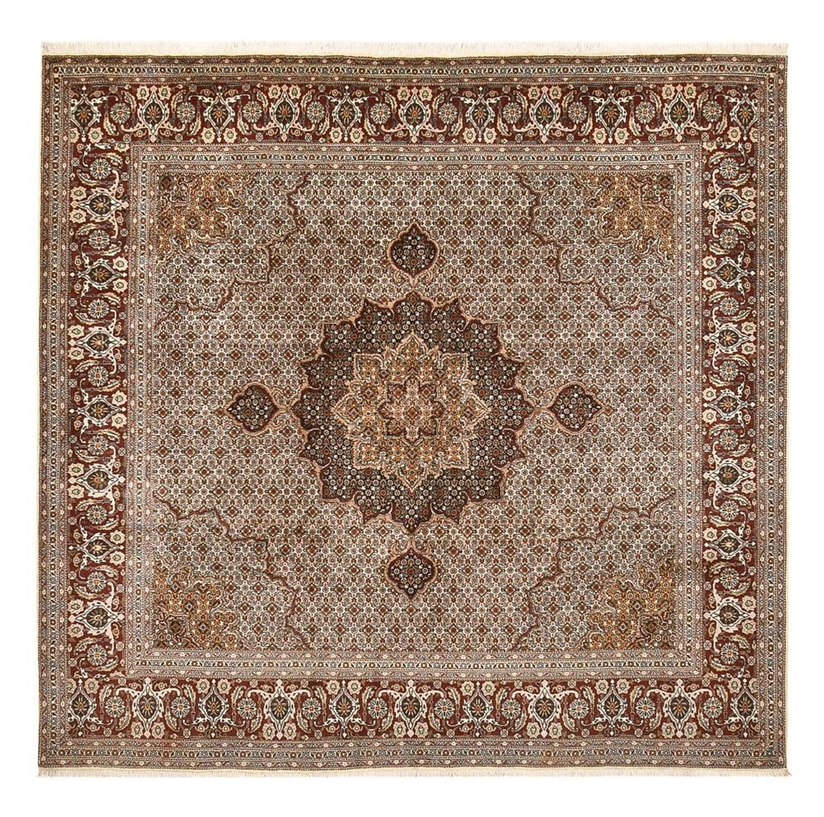 Alfombra Persa - Tabriz - Real cuadrado  - 252 x 247 cm - marrón