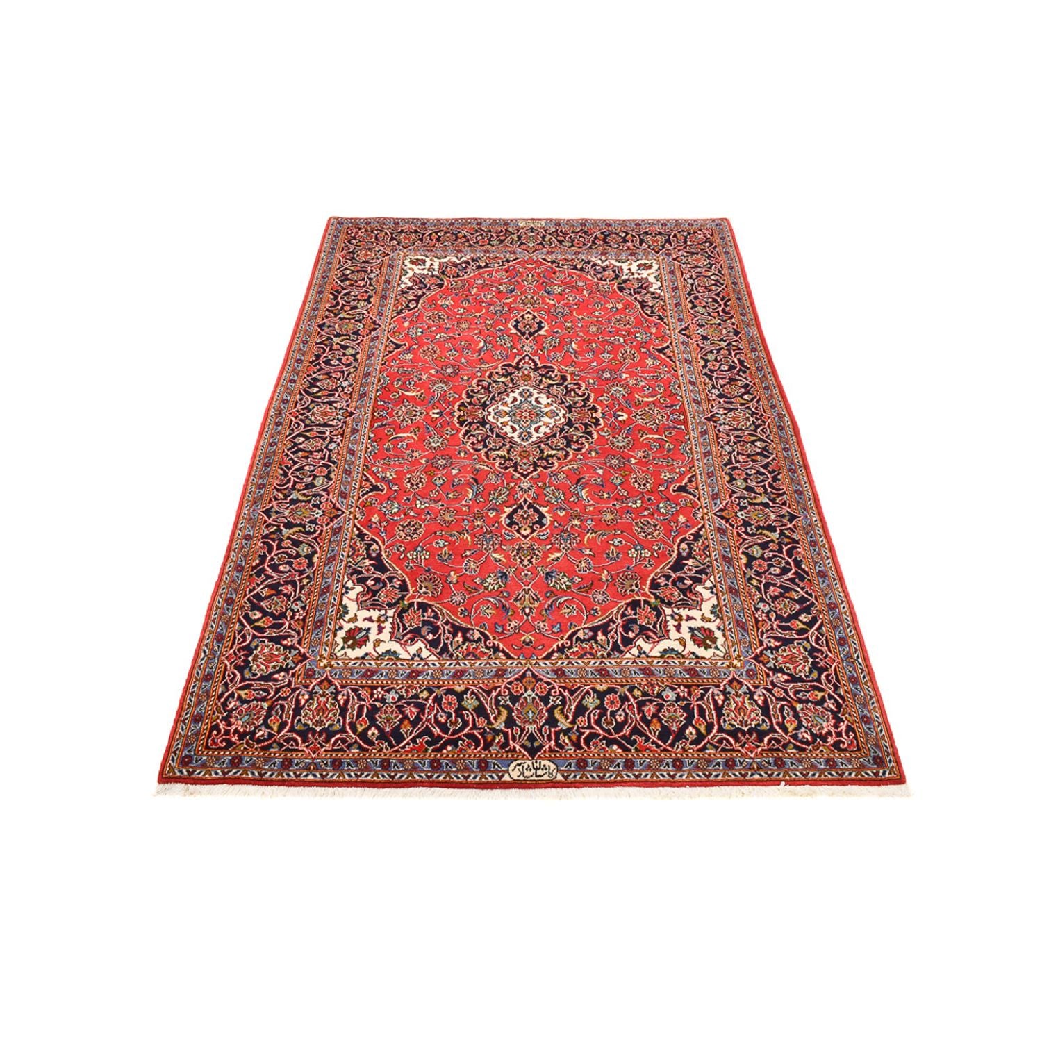 Alfombra persa - Keshan - 228 x 142 cm - rojo