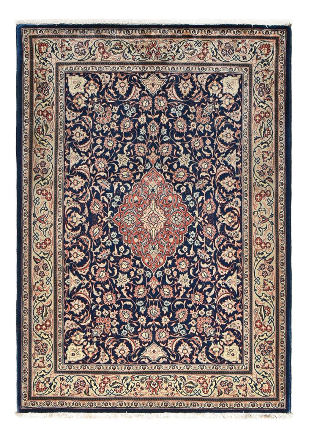 Alfombra persa - Clásica - 208 x 145 cm - azul oscuro