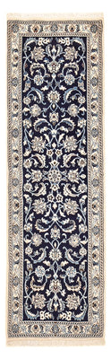 Alfombra de pasillo Alfombra Persa - Nain - Real - 197 x 61 cm - azul oscuro