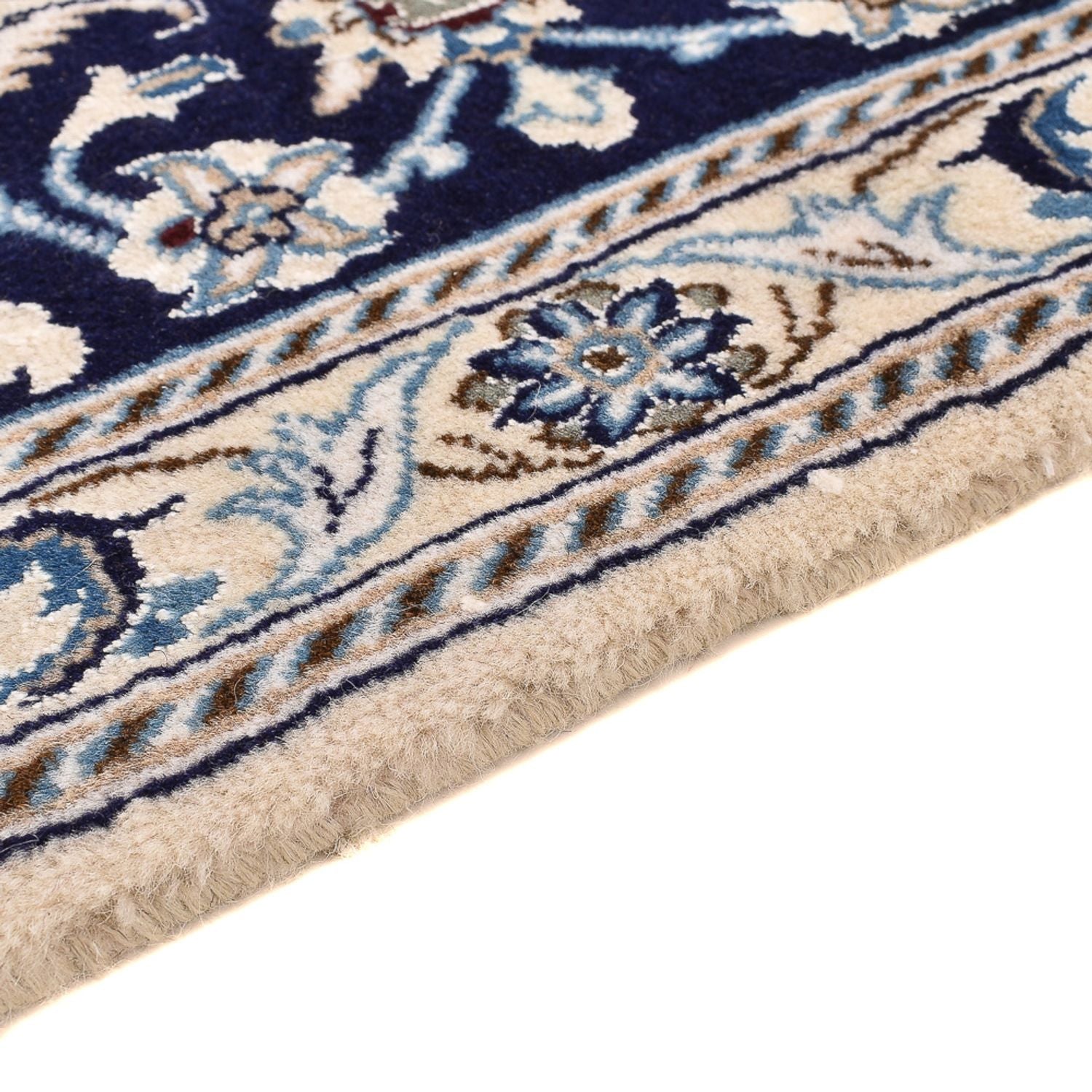 Alfombra de pasillo Alfombra Persa - Nain - Real - 197 x 61 cm - azul oscuro
