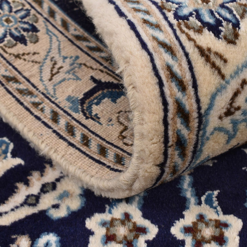 Alfombra de pasillo Alfombra Persa - Nain - Real - 197 x 61 cm - azul oscuro