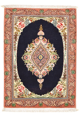 Alfombra Persa - Tabriz - Real - 90 x 60 cm - azul oscuro