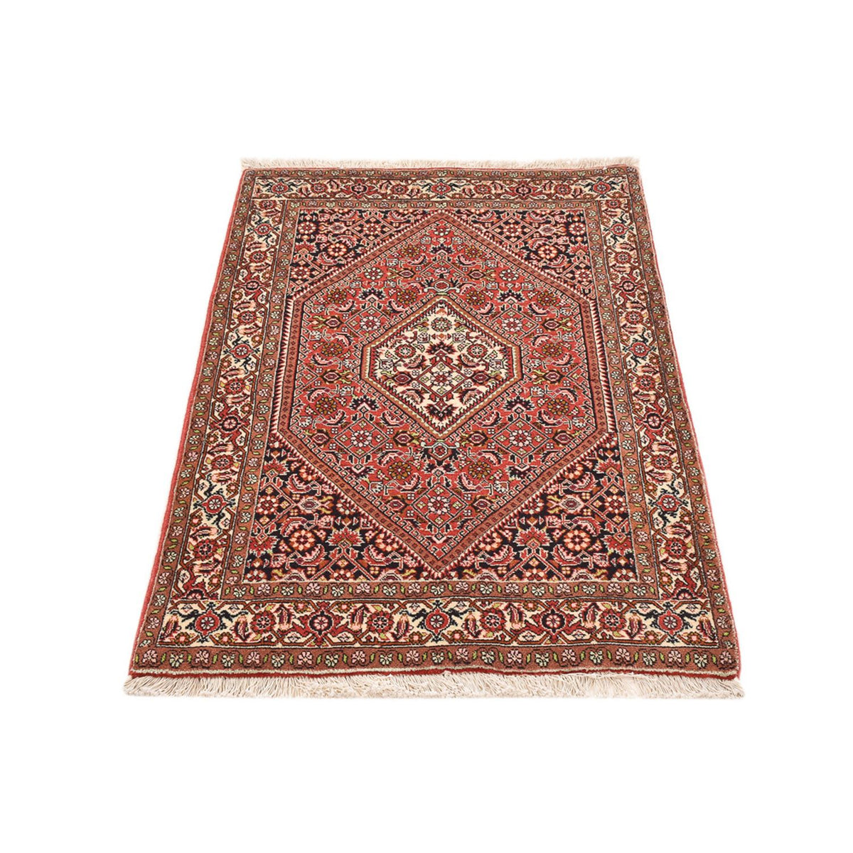 Alfombra persa - Bidjar - 130 x 82 cm - rojo claro