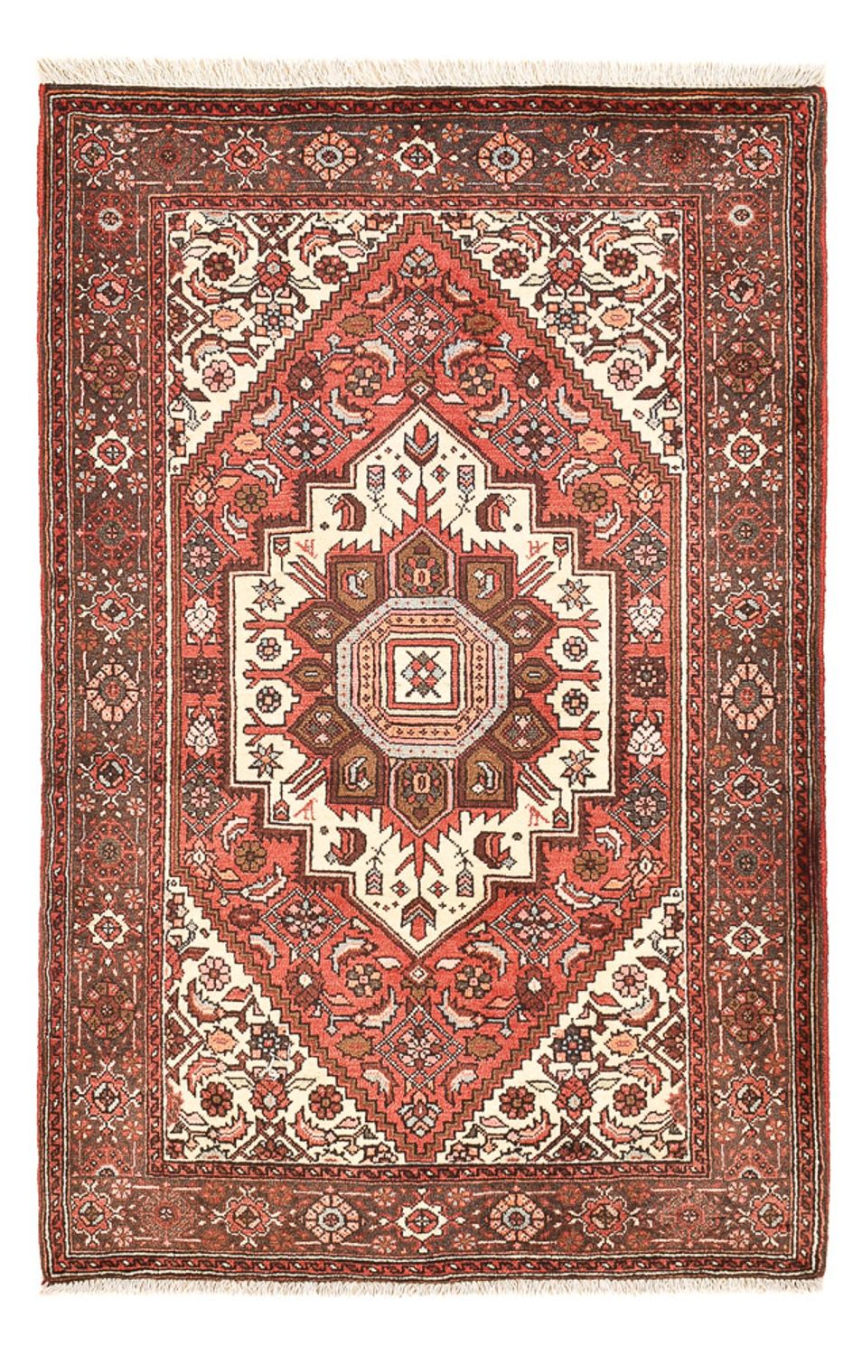 Alfombra persa - Bidjar - 138 x 86 cm - rojo claro