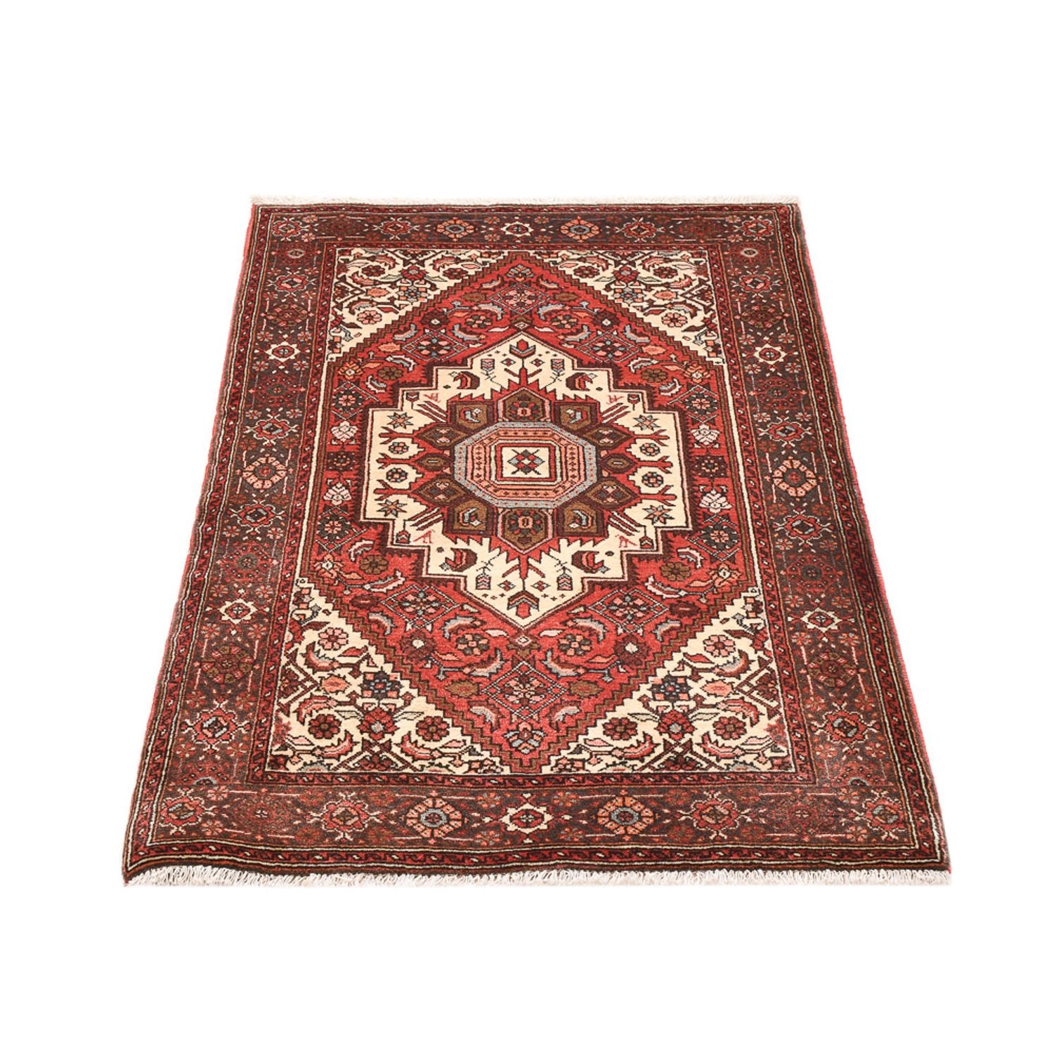 Alfombra persa - Bidjar - 138 x 86 cm - rojo claro
