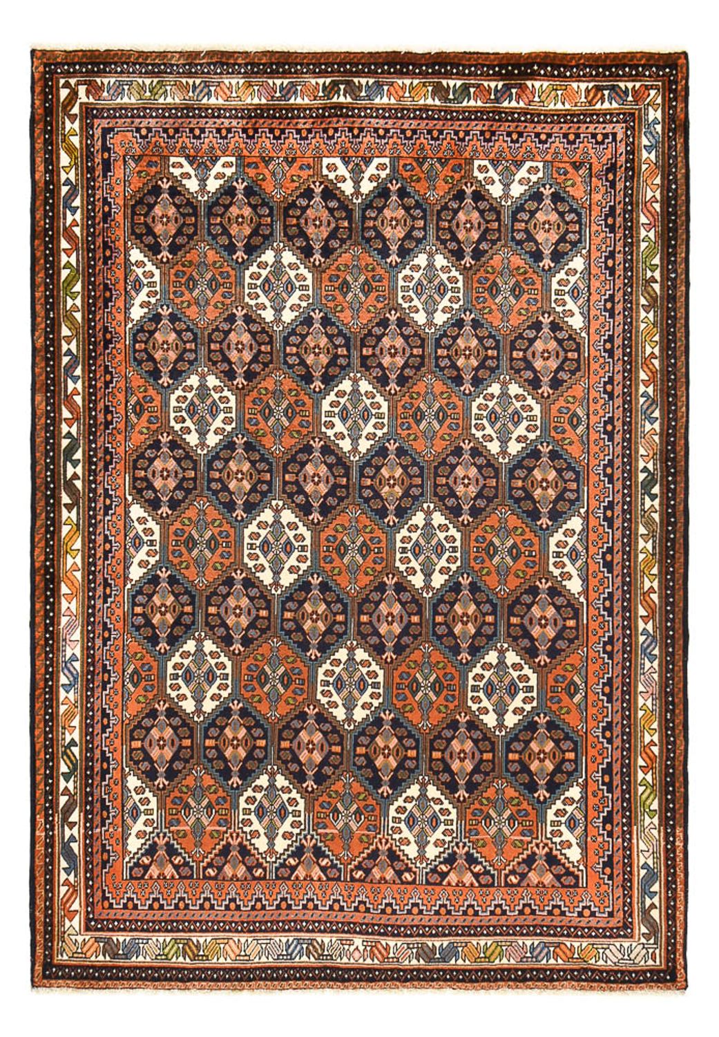 Alfombra persa - Nómada - 209 x 147 cm - multicolor