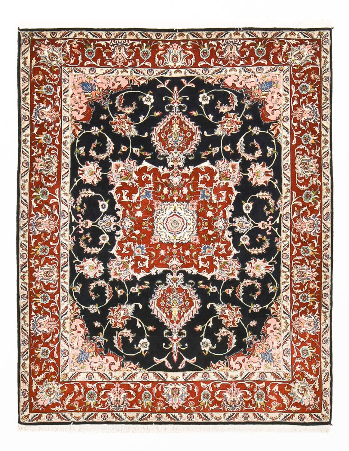 Alfombra persa - Ghom - 180 x 140 cm - azul oscuro