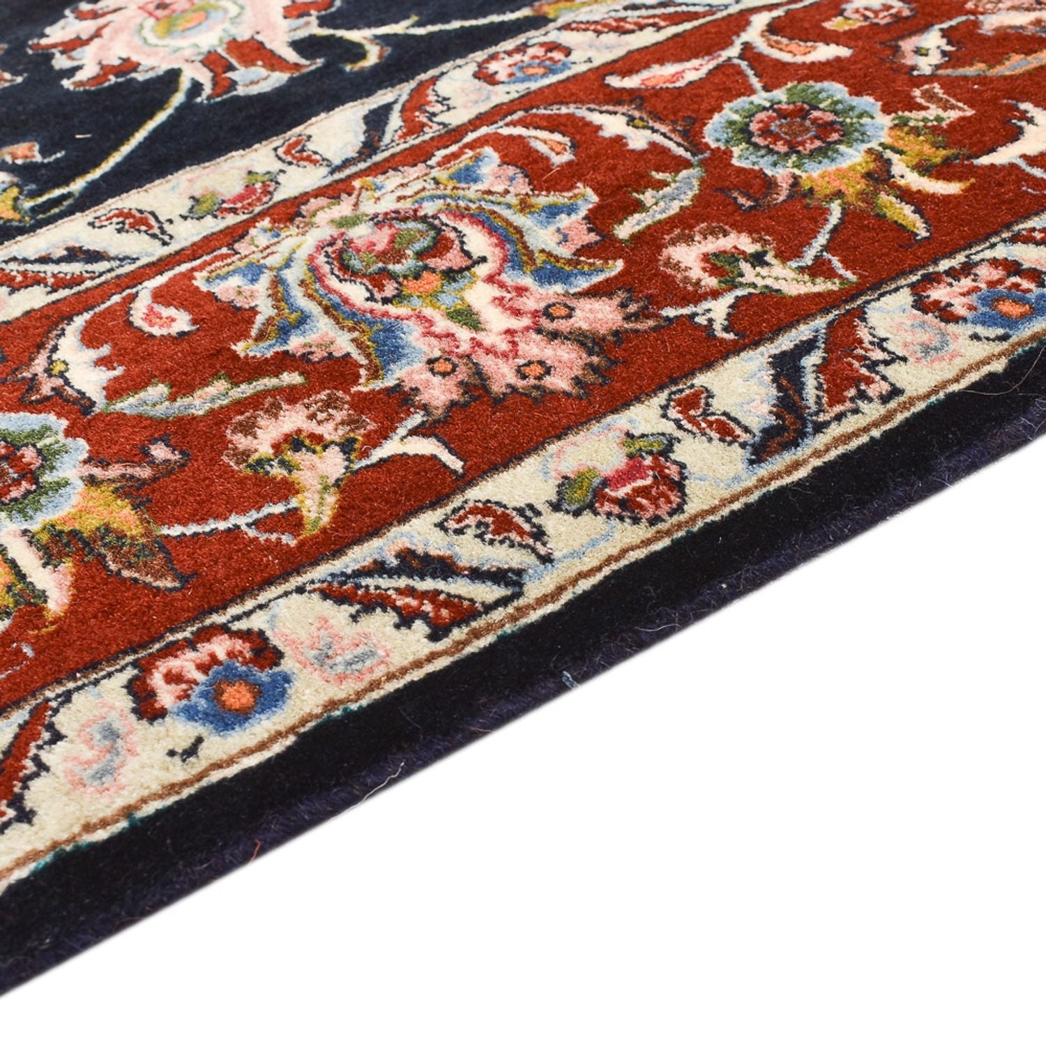 Alfombra persa - Ghom - 180 x 140 cm - azul oscuro