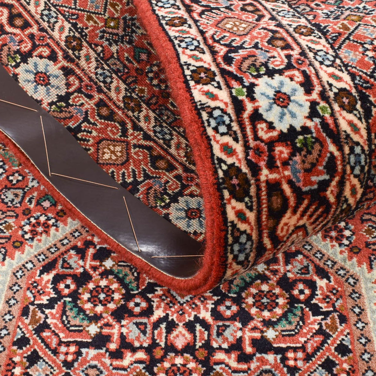 Alfombra de pasillo Alfombra persa - Bidjar - 308 x 77 cm - óxido