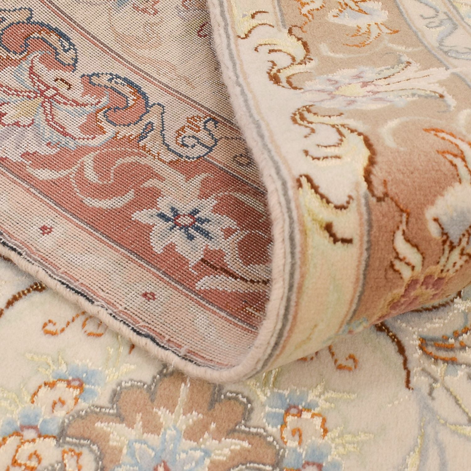 Alfombra de pasillo Alfombra Persa - Tabriz - Real - 370 x 87 cm - beige