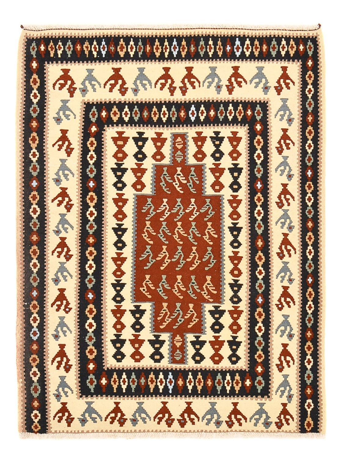 Alfombra Kelim - Oriental - 145 x 111 cm - multicolor