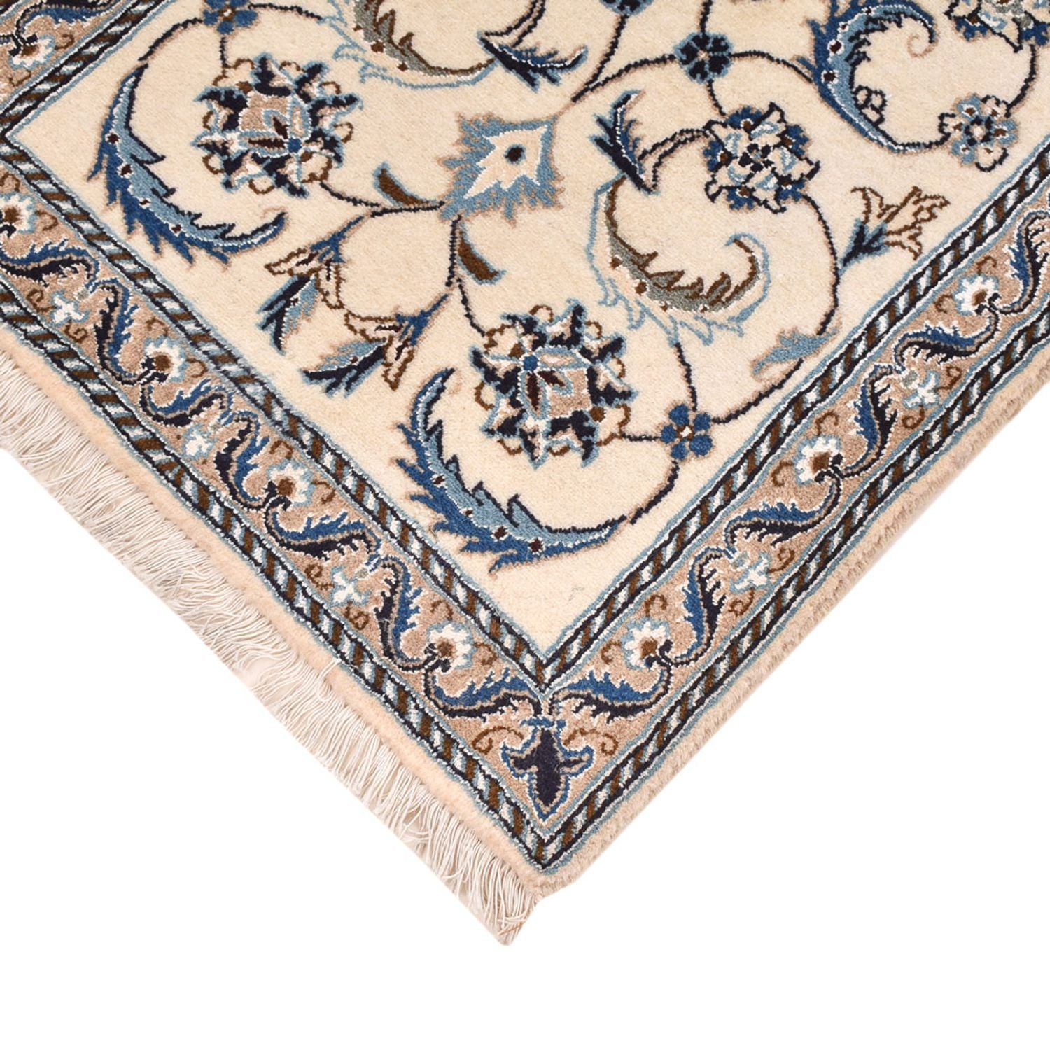 Alfombra de pasillo Alfombra Persa - Nain - Real - 200 x 60 cm - crema