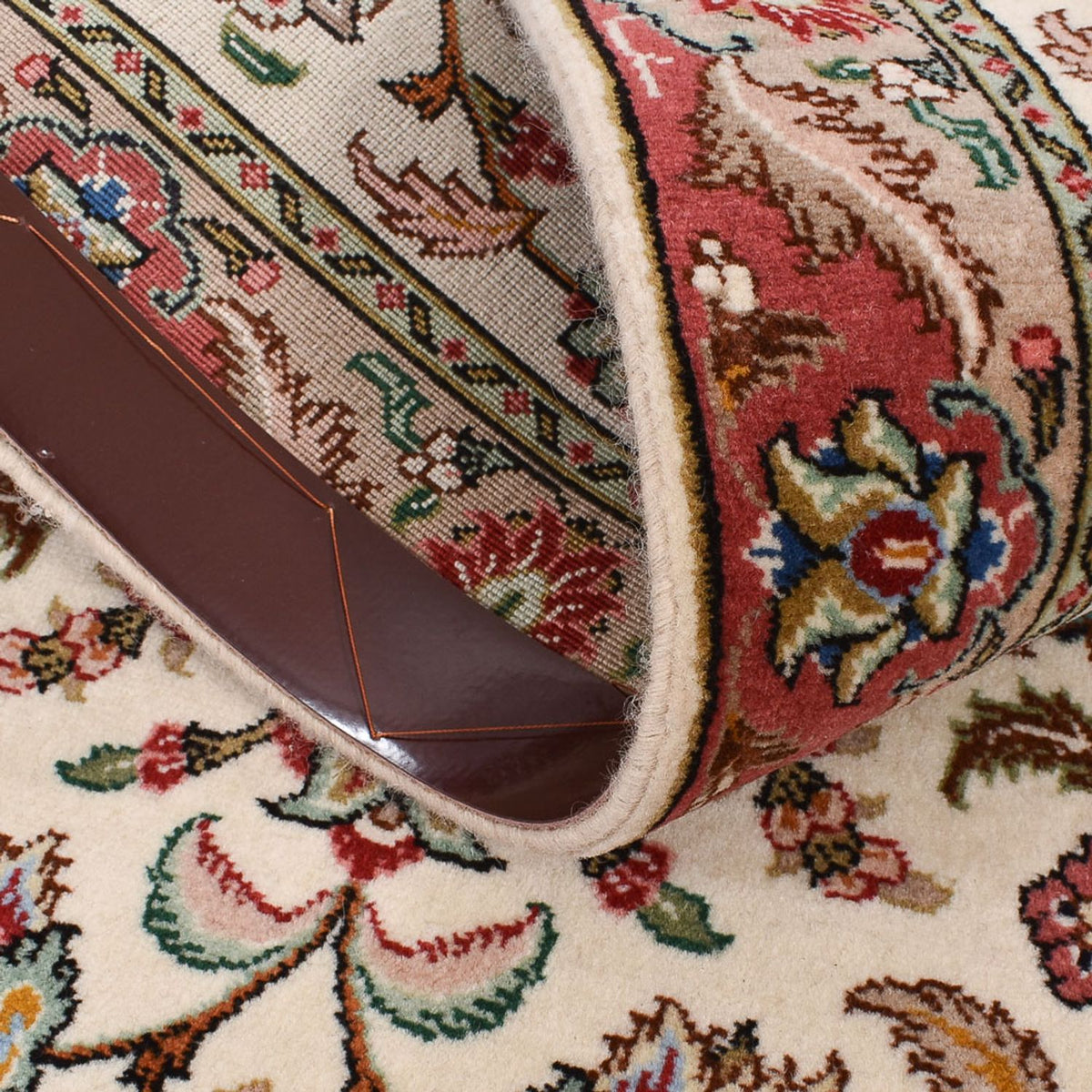 Alfombra de pasillo Alfombra Persa - Tabriz - Real - 301 x 68 cm - beige