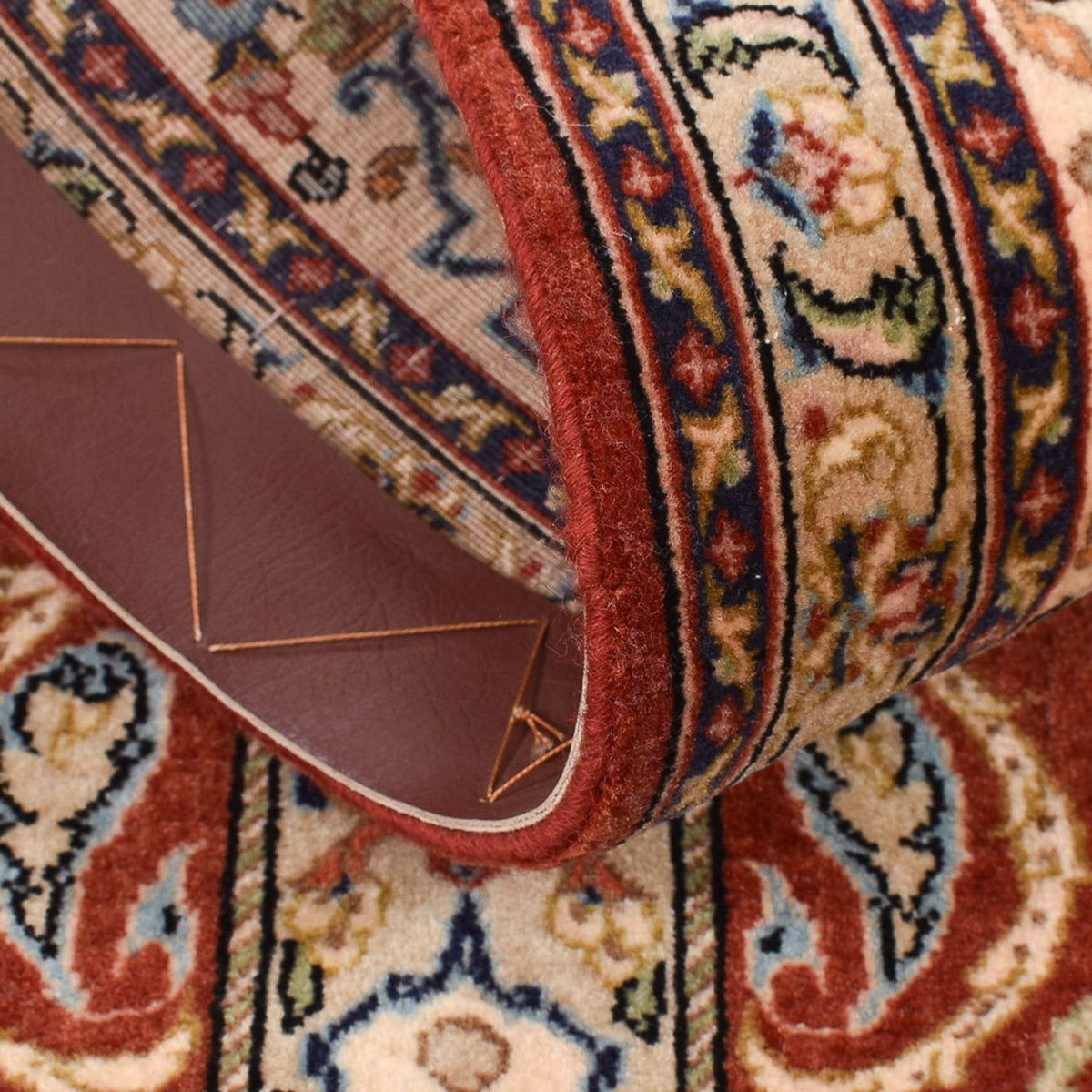 Alfombra de pasillo Alfombra Persa - Ghom - Royal - 151 x 52 cm - beige oscuro