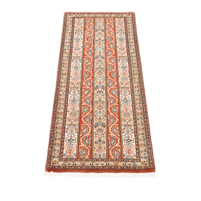 Alfombra de pasillo Alfombra Persa - Ghom - Royal - 150 x 51 cm - beige oscuro