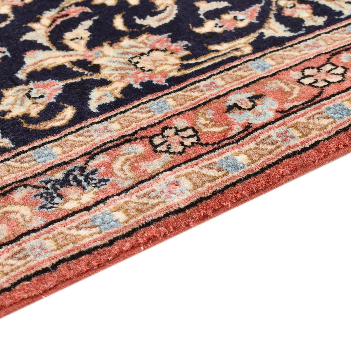 Alfombra de pasillo Alfombra Persa - Ghom - Royal - 150 x 52 cm - azul oscuro