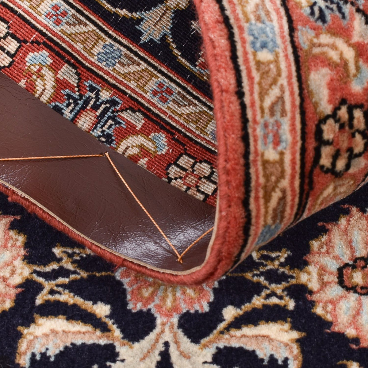 Alfombra de pasillo Alfombra Persa - Ghom - Royal - 150 x 52 cm - azul oscuro