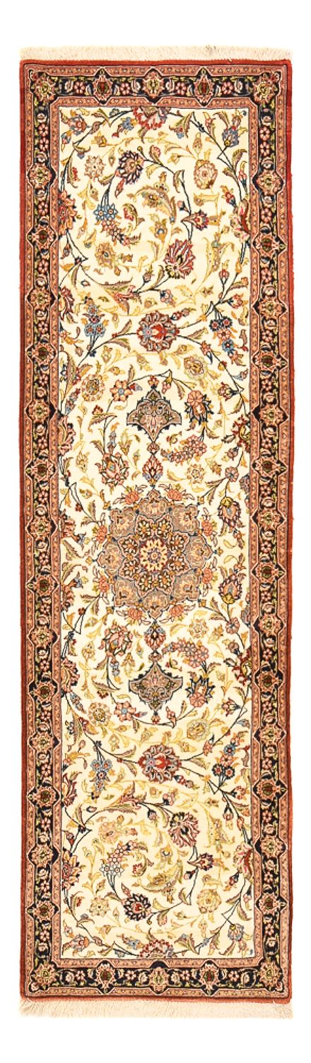 Alfombra de pasillo Alfombra Persa - Ghom - Royal - 195 x 58 cm - beige claro