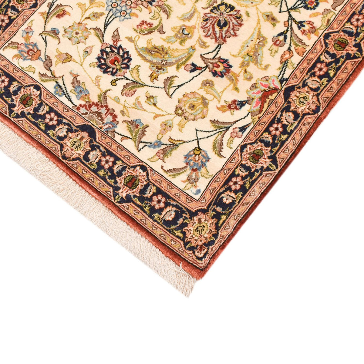 Alfombra de pasillo Alfombra Persa - Ghom - Royal - 195 x 58 cm - beige claro