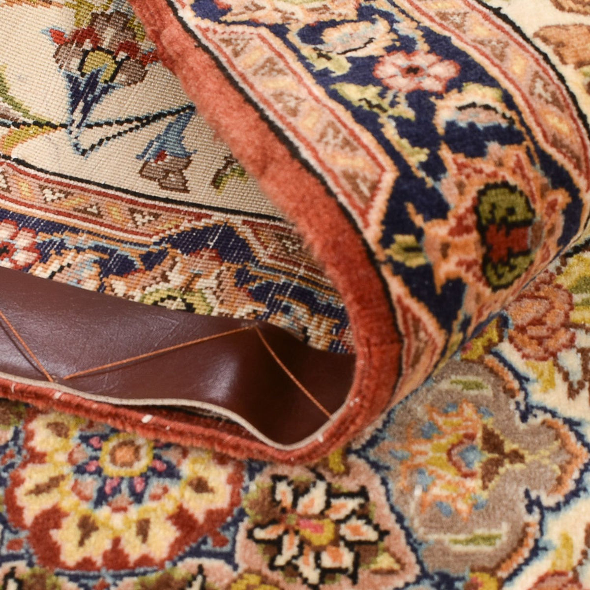 Alfombra de pasillo Alfombra Persa - Ghom - Royal - 195 x 58 cm - beige claro