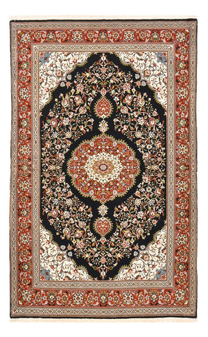 Alfombra Persa - Ghom - Royal - 218 x 138 cm - azul oscuro