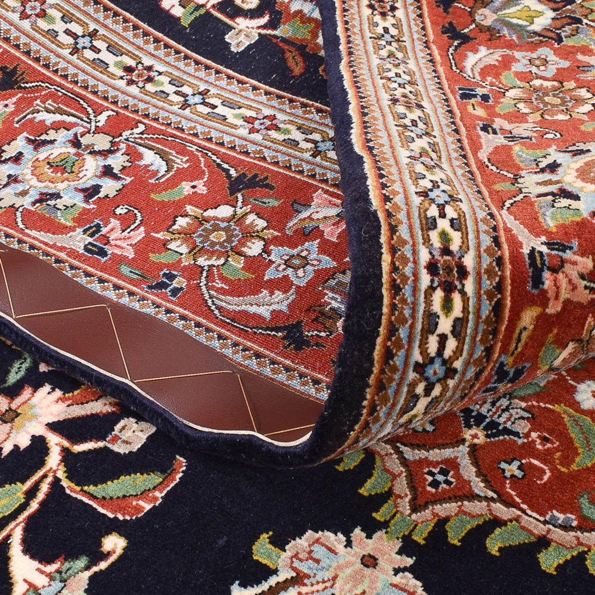 Alfombra Persa - Ghom - Royal - 218 x 138 cm - azul oscuro