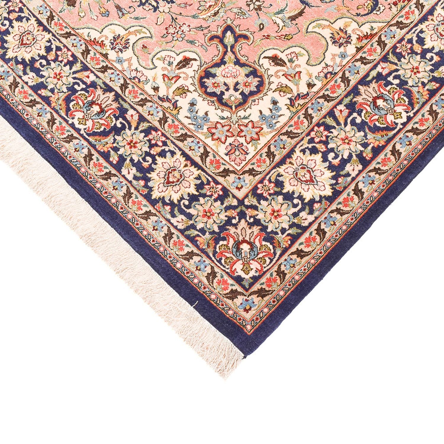 Alfombra Persa - Ghom - Royal - 216 x 135 cm - rojo claro