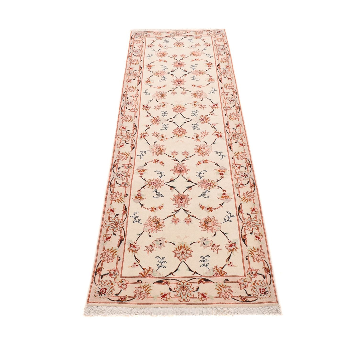 Alfombra de pasillo Alfombra Persa - Tabriz - Real - 262 x 77 cm - beige