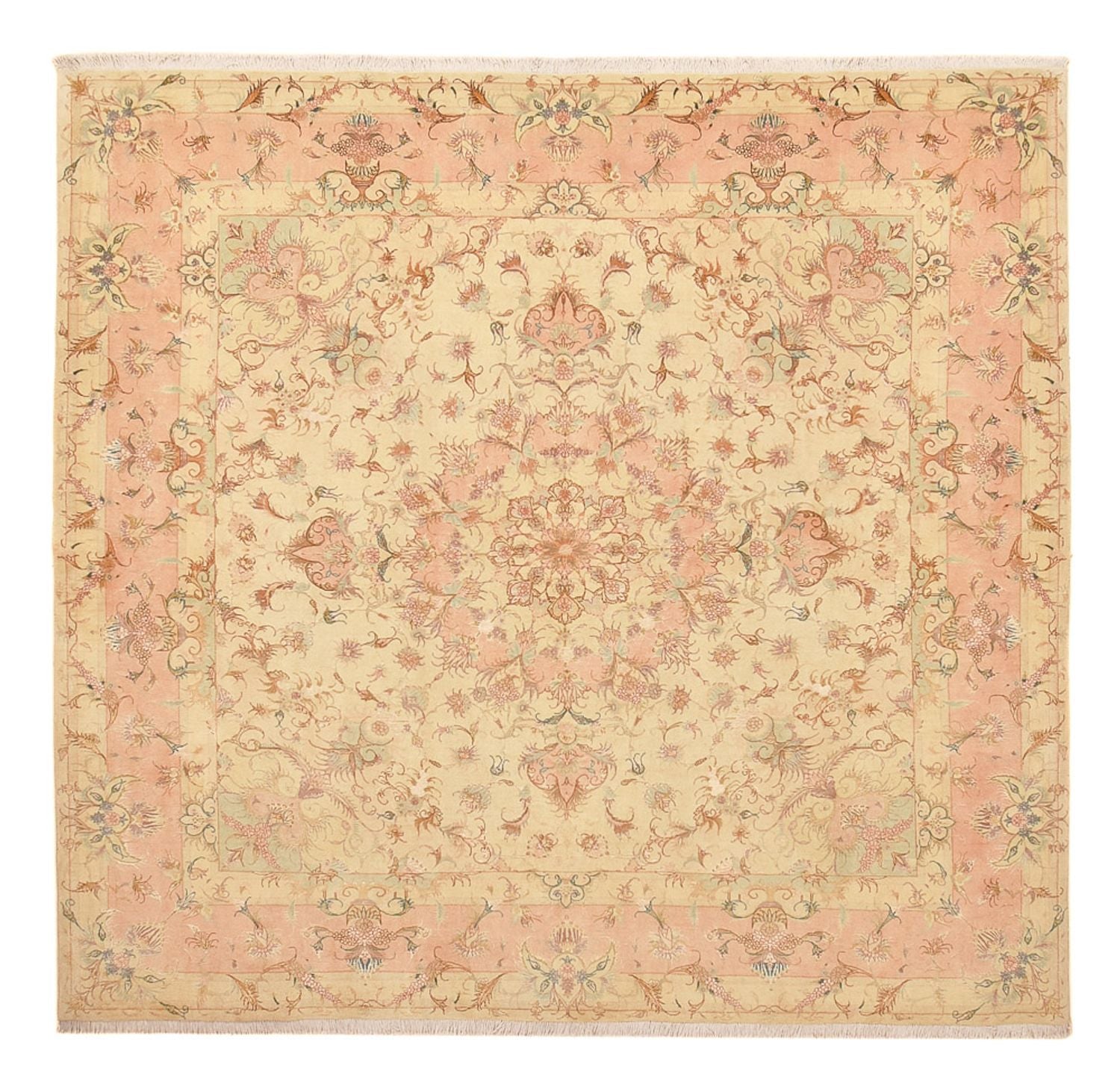 Alfombra Persa - Tabriz - Real cuadrado  - 248 x 242 cm - beige claro