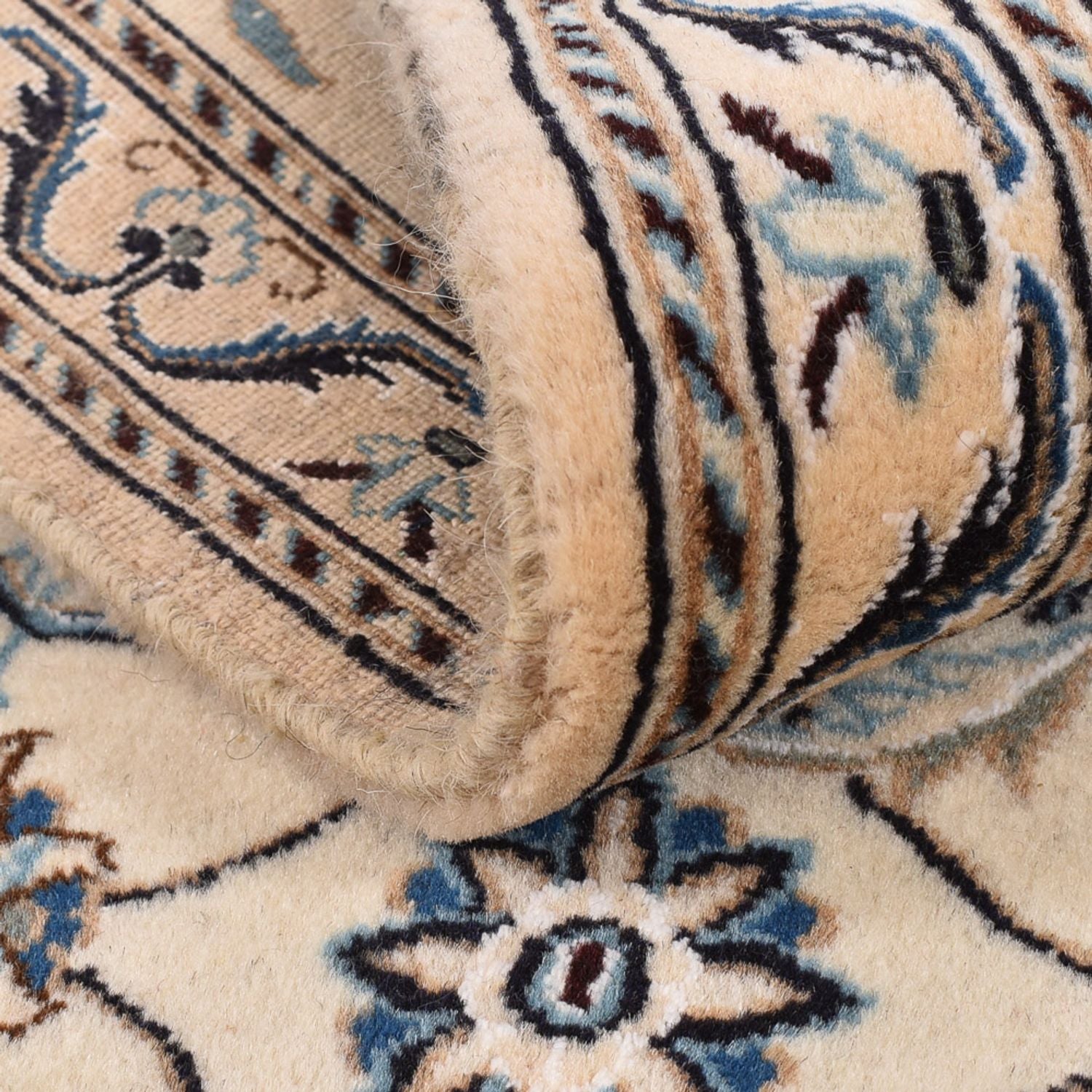 Alfombra de pasillo Alfombra Persa - Nain - Real - 202 x 60 cm - crema