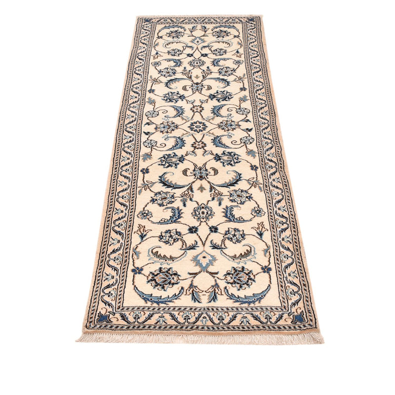 Alfombra de pasillo Alfombra Persa - Nain - Real - 202 x 60 cm - crema