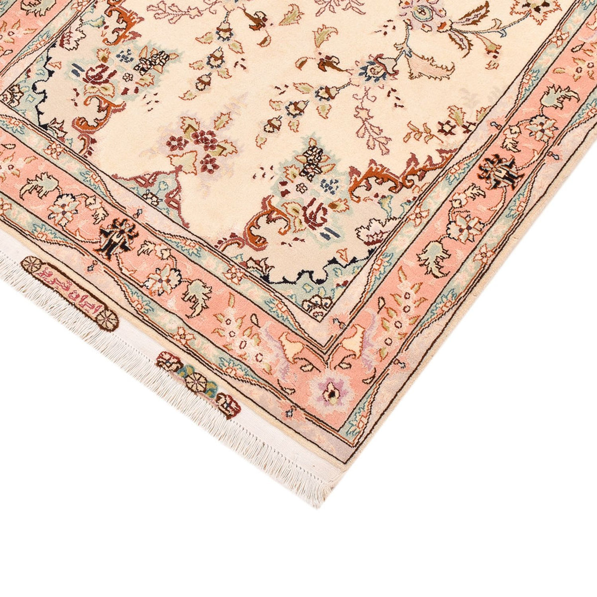 Alfombra de pasillo Alfombra Persa - Tabriz - Real - 210 x 81 cm - beige