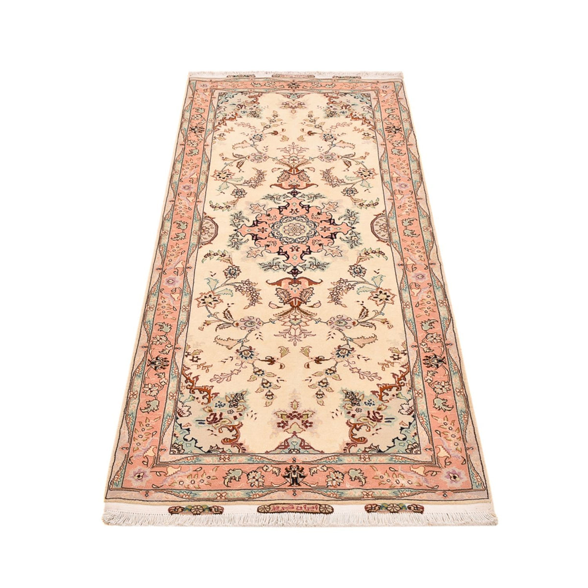 Alfombra de pasillo Alfombra Persa - Tabriz - Real - 210 x 81 cm - beige