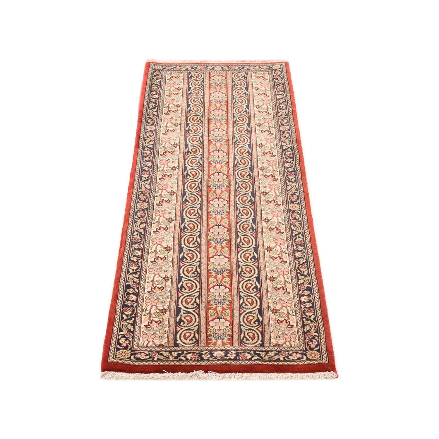 Alfombra de pasillo Alfombra Persa - Ghom - Royal - 156 x 55 cm - beige oscuro