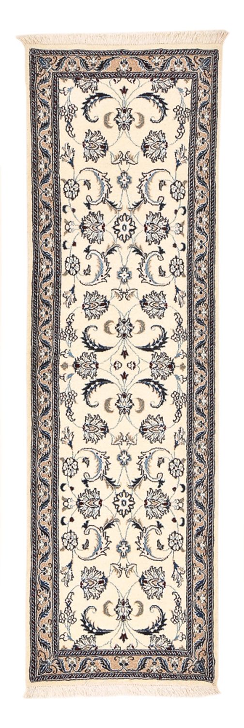 Alfombra de pasillo Alfombra Persa - Nain - Real - 202 x 58 cm - crema