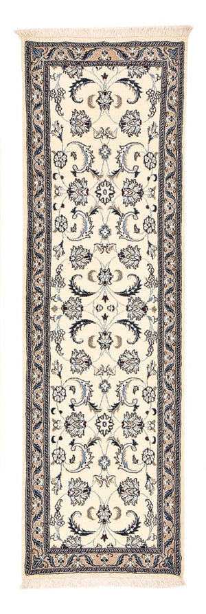 Alfombra de pasillo Alfombra Persa - Nain - Real - 202 x 58 cm - crema
