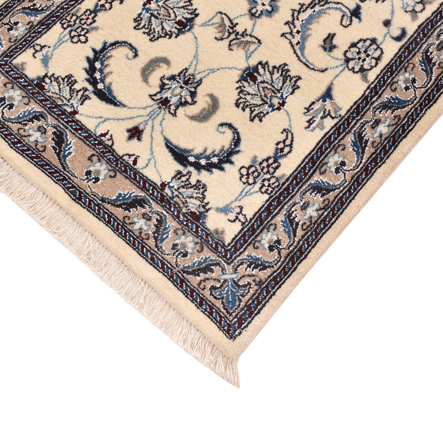 Alfombra de pasillo Alfombra Persa - Nain - Real - 202 x 58 cm - crema