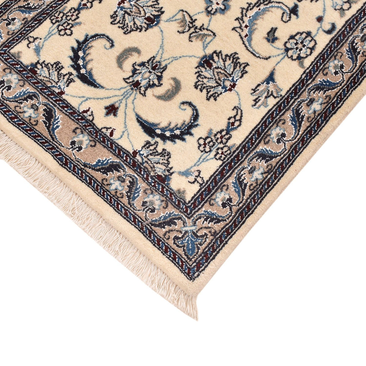 Alfombra de pasillo Alfombra Persa - Nain - Real - 202 x 58 cm - crema