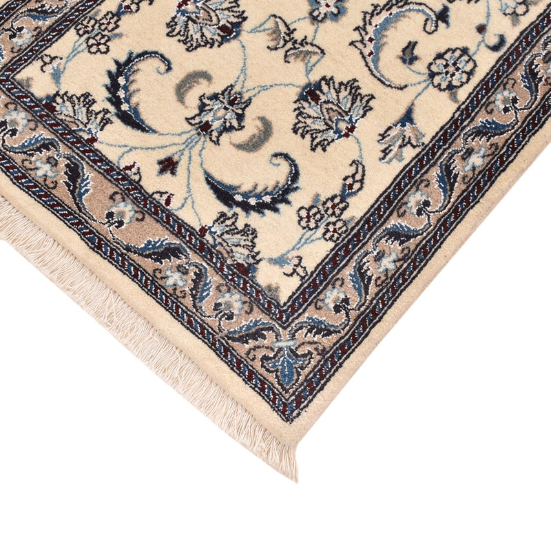 Alfombra de pasillo Alfombra Persa - Nain - Real - 202 x 58 cm - crema